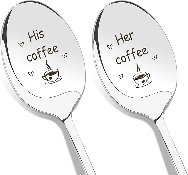 His and Hers coffee spoons Valentine's Day t-shirt