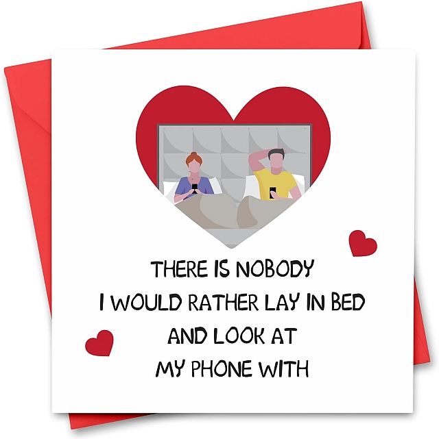 In bed Valentine's Day card